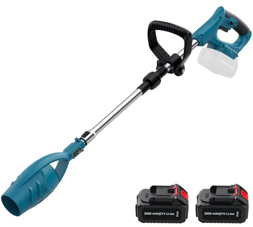 GARLLEN Cordless Leaf Blower 26000RPM, Handheld Powerful Leaf Blower with Adjustable Pole, Lightweight Electric Blower with 2x 3.0Ah Battery and Charger for Yard, Lawn, Driveway, Garage Cleaning