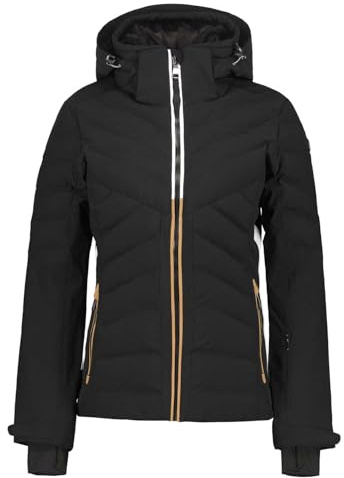 Luhta Damen Vuomavaara Skijacke, Schwarz, Wasserdicht, Mit Kapuze und Reißverschluss, Wintersport