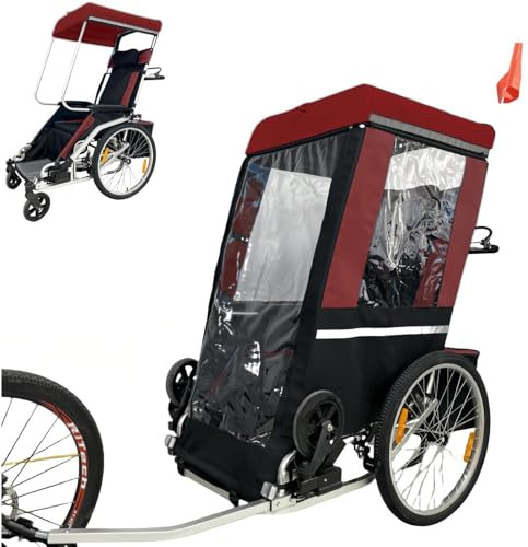 TUPOSTAR FahrradanhäNger FüR Erwachsene & Lastentransport, Multifunktionaler Fahrradwagen, 90 Kg Tragkraft, HeckanhäNger Aus Aluminium, FüR EinkäUfe Und AusflüGe,02