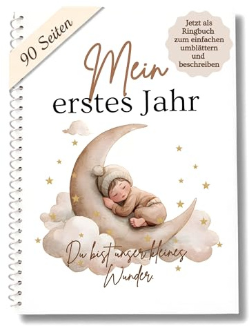 Mein erstes Jahr Babyalbum/Tagebuch, Mama Buch zum ausfüllen, Baby Geschenk Junge Mädchen, Geschenk zur Geburt, Baby Buch, Willkommen Zuhause Baby, Schwangerschaftstagebuch, Neugeborenen Geschenk