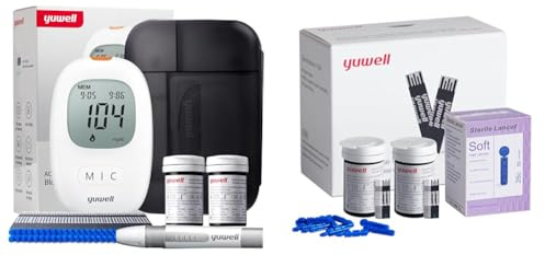 yuwell Blood Glucose Monitor, Diabetes Testing Kit with Test Strips x 100 and Lancets x 100, Ideal for Home Use Batteries Included (Model 710)