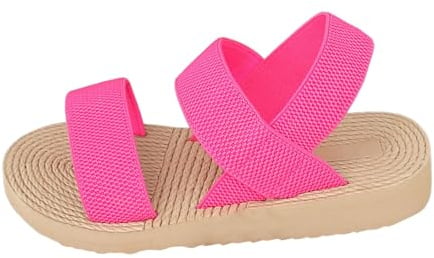 Sandalen Damen Elegant Schuhe Sommer Keilsandalen Mit Nesh Gummiband Für Strandmode Und Bequemer Sohle