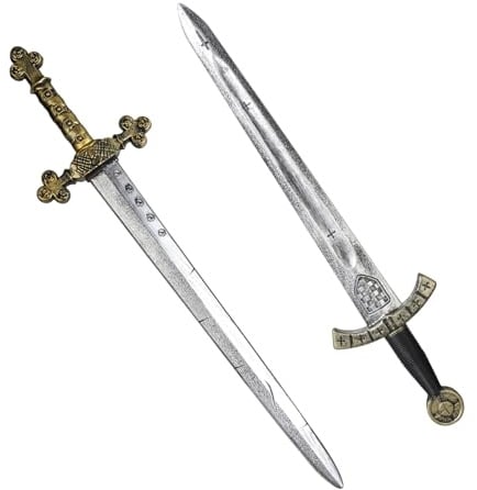 Medievaler Ritter Schwert Set – 2er Set Kunststoff Schwert für Cosplay, Halloween, LARP & Mittelalter Kostüm – Kindersicher & Realistisch