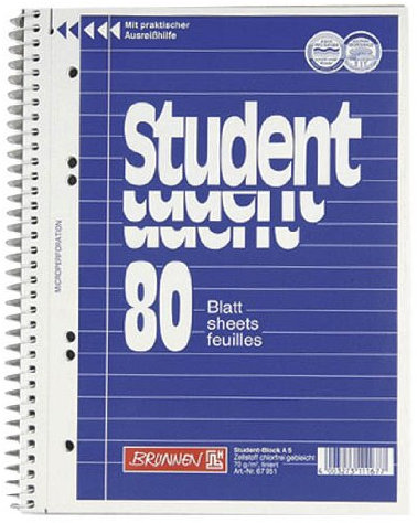 BRUNNEN Kollegeblöcke Student liniert DIN A5 (5 Stück)