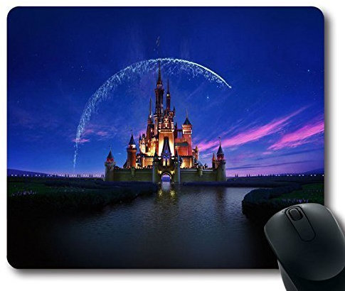 Custom Gaming Mouse Pad with Wallpaper Disney Castle Artwork Illust Sky Non-Slip Neoprene Rubber Standard Size 9 Inch(220mm) X 7 Inch(180mm) X 1/8 Inch(3mm) Desktop Mousepad Laptop Mousepads Comfortable Computer Mouse Mat