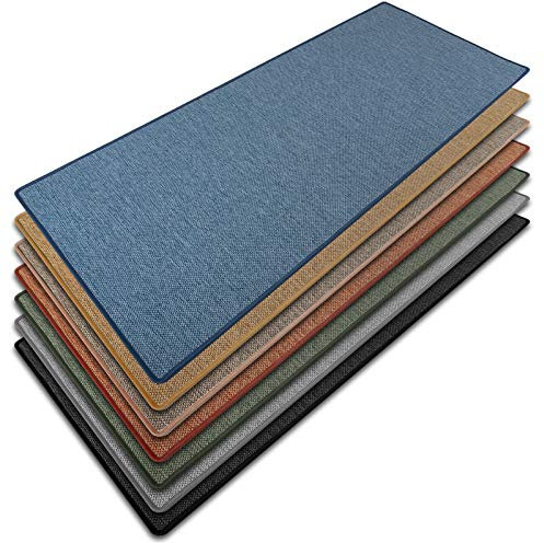 casa pura Teppich Läufer Sabang - Sisaloptik - Qualitätsprodukt aus Deutschland (Blau, 80x350 cm) Küchenläufer Flurläufer Teppichläufer