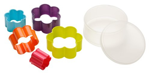 Premier Housewares Flower Shaped Cutters - Set of 5, Multi-Coloured