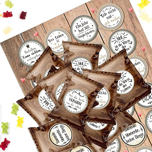 Logbuch-Verlag 24 Gummibärchen Tütchen mit Motivationsaufkleber kleine Geschenke für Gäste & Kunden Seminar Give-Away
