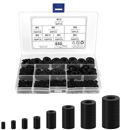 Jubaopen Joints Toriques Rondelle Assortiment Kit Rondelle Étanchéité Rondelles Plastique Assortiment Joint Rondelle Nylon Rondelle avec Boite