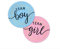 Gender Reveal Stickers für Partyeinladungen und Abstimmungsspiele, 120pcs Team Boy und Team Girl Labels mit Goldfolie für Reveal Partys und Baby Showers (Pink, Blau)