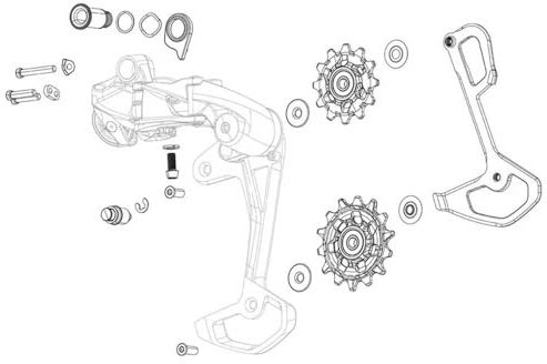 KIT Galets DE DERAILLEUR Arriere SRAM Eagle 12V GX AXS - SRATT130279-0710845872198