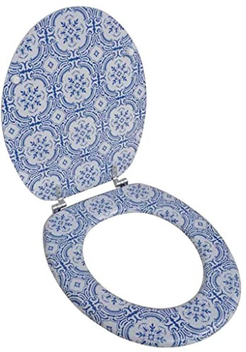 HOMIUSE Toilettensitz WC-Sitz MDF Porzellan Design Toilettendeckel Wc Sitz Klobrille Wc Deckel Toilettenbrille Toilet Seat Toiletten Deckel Familien, Restaurants Universell Design 43,7x37,8 cm