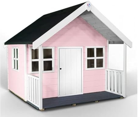 Bella Wooden Playhouse - (Flamingo Pink)