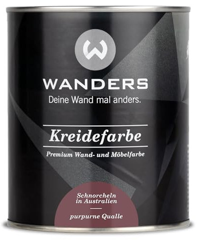 Wanders Shabby Chic Kreidefarbe 750 ml - Purpurne Qualle/Blasses Rot - Küchenmöbellack und Möbelfarbe ohne Schleifen. Chalk Paint, für Holz & mehr. Hohe Deckkraft, schnell trocknend