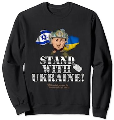 Ukraine Israel Flaggen Dog Tag Zelensky Stand with Ukraine Sweatshirt