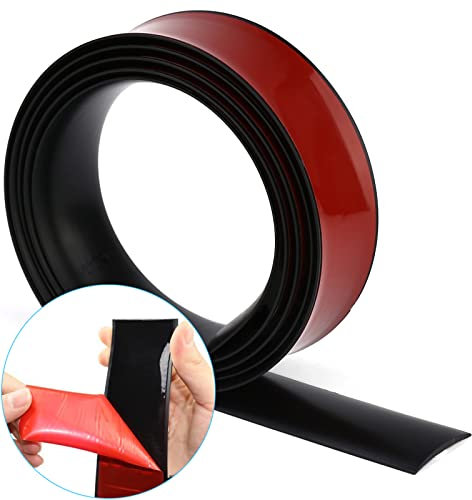Profilé de transition imperméable et autocollant en vinyle, 5 cm de large, bande de sol vers la transition en vinyle, bande de recouvrement non perforée, profilé de sol, seuil de porte à coller, noir,