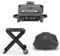 Bundle of Ninja Woodfire E. BBQ & Smoker, 7-in-1 Outdoor Barbecue & Air Fryer OG701UK + Folding Grill Stand + Water Resistant Grill Cover