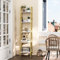 YITAHOME Bookcase 5 Tiers, Industrial Ladder Shelf Floorstanding Book Shelf Wooden Shelves and Metal Frame Book Rack Modern Shelving Unit for Living Room, Hallway, Office, Golden Bookshelf