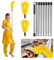 Zhichen star 10.5 feet Gutter Cleaning Tools， Adjustable Length Gutter Cleaning Tools from The Ground， Gutter Cleaner for Removing Leaves and Debris from roof gutters（Yellow）