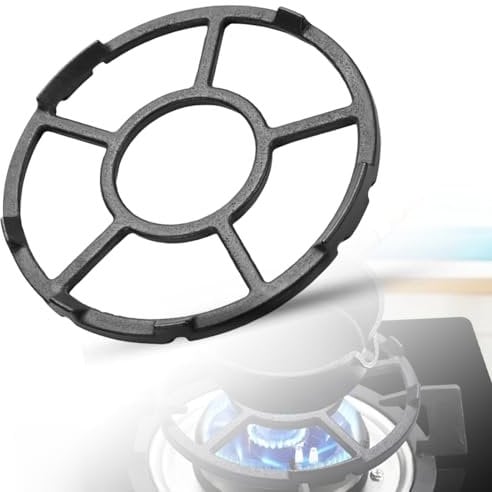 GOWEILE Cast Iron Wok Support Ring Non Slip Gas Ring Reducer Burner Grate for Butter Warmer Iron Wok Support Ring Compatible with Most Gas Stove Range Cooktop