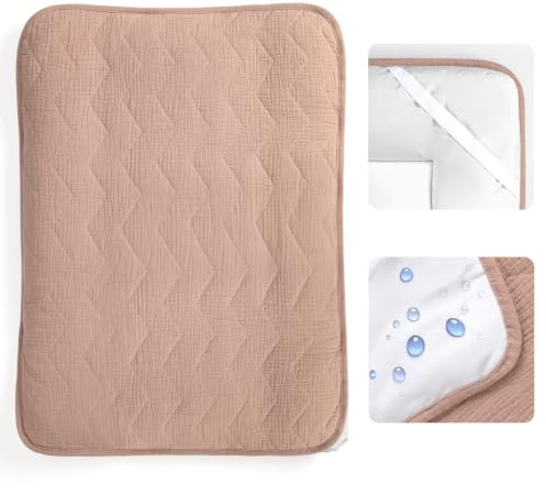 lulumoon wickelauflage bezug 50x70 Musselin: 100% Baumwolle und Waschbar | weicher Oberfläche zur Nimmt Urin schnell auf - Abnehmbarer bezug für Wickelauflage – weniger Reinigungsaufwand