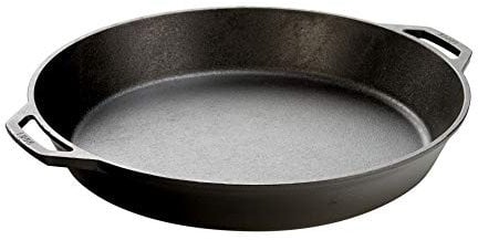 Lodge 43.18 cm / 17 inch Pre-Seasoned Cast Iron Round Skillet / Frying Pan,Black