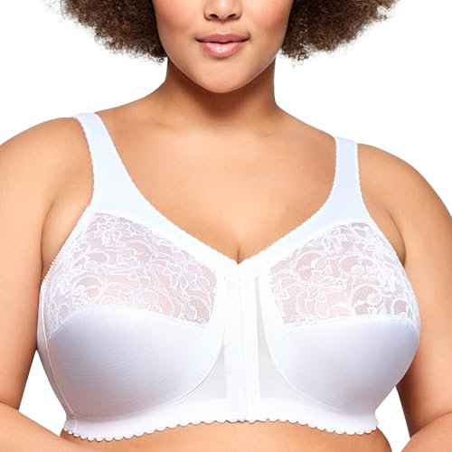 Glamorise Damen Vollfigur-BH, MagicLift, vorne geschlossen, Weiß,125H