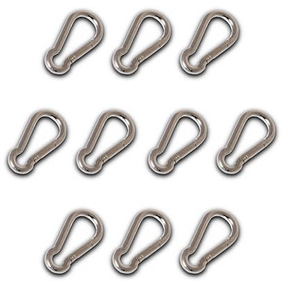 Chapuis 120/80Z 10-er Set Feuerwehrkarabinerhaken - Verzinkter Stahl - Durchmesser 8 mm - Länge 80 mm