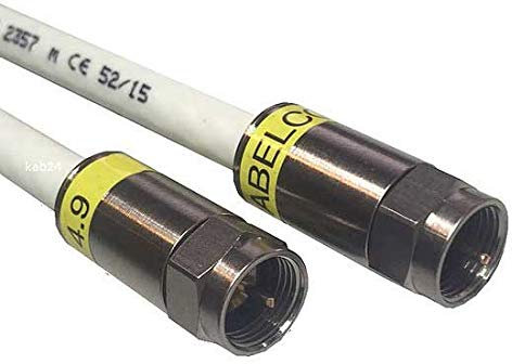 kab24® HQ Antennenkabel Schirmung > 115 dB EN 60966-2-6 Klasse A+ mit beidseitigen Kompressionssteckern (10m, F-Stecker Gewinde <> F-Stecker Gewinde)