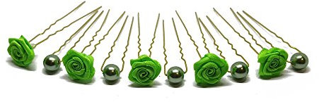 10tlg. Braut - Haarschmuck Set - Brauthaarschmuck | Set-2-G - Grün