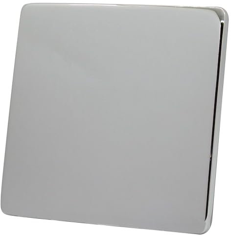 Polished Chrome Screwless Light Switches and Plug Sockets (1-Gang Blanking Plate)