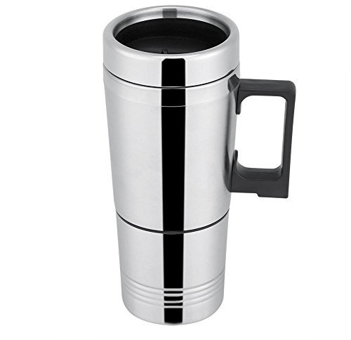 Termo Taza Electrico Calentador para Coche,Termo de café para llevar, Taza térmica de acero inoxidable para viaje 12V/24V (24V)