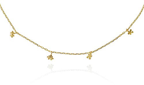 Namana Gold Puzzle Collar Necklaces for Women and Teenage Girls, Gold Chain Necklace for Women with Jigsaw Charms, Cute Dainty Necklace for Women and Girls, Gold Jewellery Gifts for Women