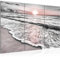 Runa Art Wandbilder Sonnenuntergang Strand Bild XXL Schlafzimmer Wohnzimmer Grau Rosa Landschaft 120 x 80 cm 3 Teilig 023731b