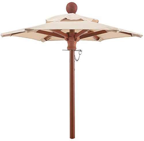 anndora Mini Tisch Sonnenschirm Dekoschirm 100 cm rund mit Winddach - Dark Natural