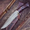 BIGCAT ROAR Handmade Damaskus Jagdmesser - Feststehende Klinge Jagdmesser mit Scheide und Walnussholz Griff - 33.5 cm EDC Outdoor-Messer - Raptor