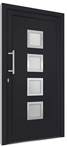vidaXL Haustür mit Handgriff-Set 3 Schlüssel Montageset Nebeneingangstür Kellertür Außentür Eingangstür Wohnungstür Tür Anthrazit 98x208cm