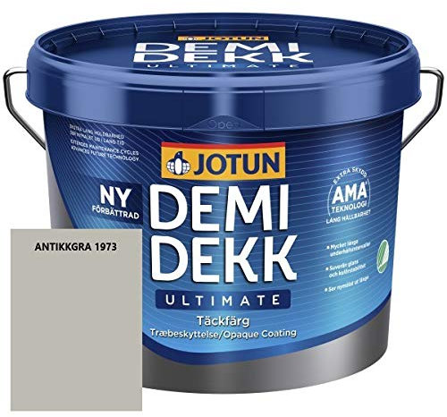 JOTUN DEMIDEKK ULTIMATE Täckfärg Holz-Farbe | Wetterschutz | Holzschutzfarbe | Verschiedene Größen und Farben (3 Liter, ANTIKKGRA 1973)