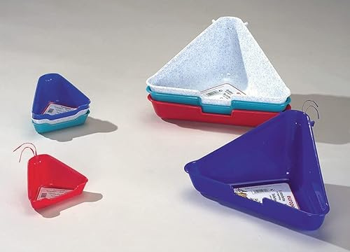 Ebi, Ecktoilette für Käfige, zufällige Farben, 35 cm, einfach zu reinigen, Synthetik, einfach an den Stäben zu befestigen Dank Haken, rutschfeste Füße, für Nagetiere
