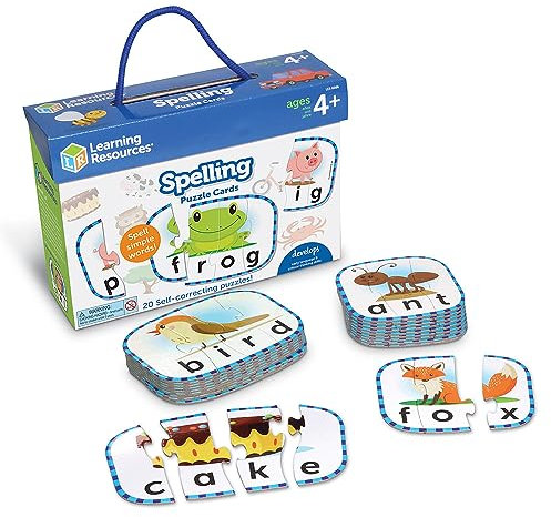 Learning Resources Buchstabier-Puzzlekarten, Vorbereitendes Lernen im Vorschulalter, Puzzles zur Eigenüberprüfung, ab 4 Jahren