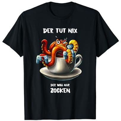 Oktopus Gamer Gaming Spieler Nerd Lan Party Gamemesse Design T-Shirt
