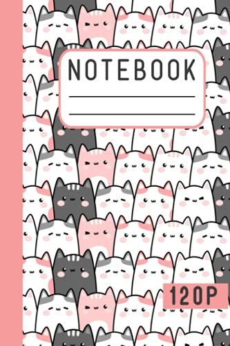 Notebook: Cute Cat Notebook Lined Journal For Girls - Composition Notebook - Diary notebook - Writing journals With Lined Paper - Cats Lovers Notebook For School