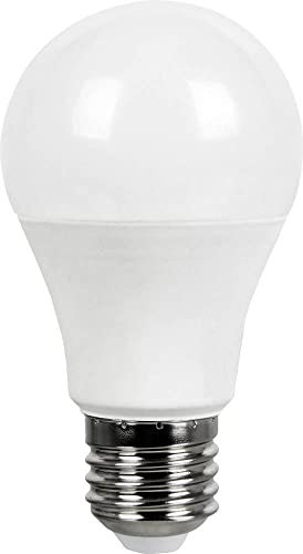 Müller-Licht Essentials LED A58 Lampe Birnenform E27, warmweißes Licht (2700K) für ein gemütliches Ambiente, 9W ersetzt 60W, nicht dimmbar, 25000h Lebensdauer, 401001, Braun/Weiß