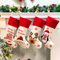 Hopearl Weihnachtsstrumpf-Set, Weihnachtsstrumpf, Weihnachtsmann, Schneemann, Rentier, Pinguin, rustikaler Flachs, Sockenhalter, Ornament, Geschenktüten für Familie, Weihnachtsbaum, 48 cm, 4 Stück