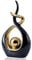 Uziqueif Home Deko Wohnzimmer Modern Abstrakte Skulptur Deko, für Dekoration Schlafzimmer Tischdekoration Büro Wohnung Skulpturen Und Statuen, Keramik,Schwarzes Gold,klein