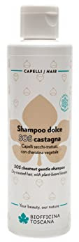 Biofficina Toscana SOS Kastanien-Shampoo 200 ml – feuchtigkeitsspendendes Shampoo für trockenes und behandeltes Haar – schützend und belebend mit Bio-Kastanienbioliquefatto aus toskanischer