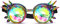 Vagbalena Kaleidoskop-Brille psychedelische Steampunk-Brille Regenbogen-Retro-Kristalllinsen Cosplay-Punk-Brille Hipster-Brille im viktorianischen Stil (Eine größe,Lila)