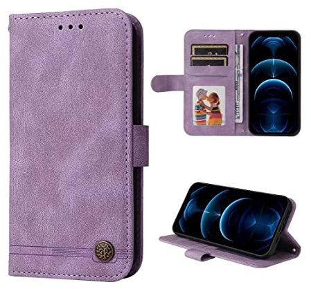 SEAHAI Hülle für Motorola Edge 30 Neo/Edge 30 Lite Handyhülle, Premium PU Flip Brieftasche Schutzhülle mit Ständer/Kartenfach/Magnetisch Stoßfeste Lederhülle Ultra-dünn Klapphülle - Lila