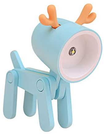 USMEI Mini Nachtlicht, Cute led hund nachtlicht, kreative Cartoon Haustier Hund und Hirsch Faltbare Kleine Tischlampe mit Handyhalter, Kawaii Raumdekor Tier Kleinkind nachttischlampe