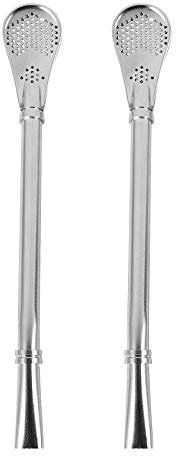 Whisverse Set of 2 pcs - Stainless Steel Yerba Mate Tea Bombilla Gourd Drinking Straw Filtered